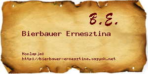 Bierbauer Ernesztina névjegykártya