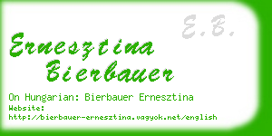 ernesztina bierbauer business card